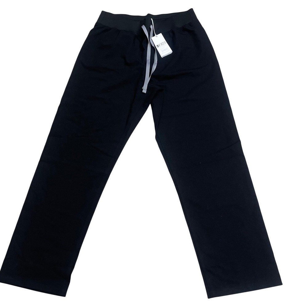 FIGS Livingston High Waist Classic Scrub Pants Black W22SW2016 womens Size L NWT
